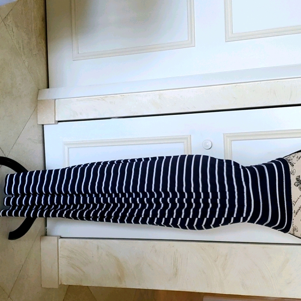 Zenana Navy and White Stripe Maxi